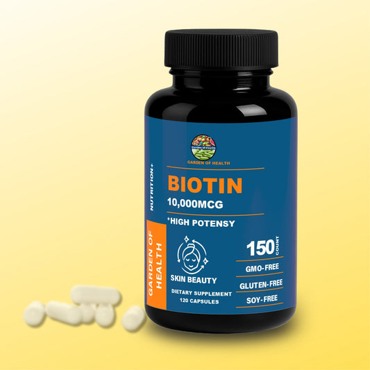 Garden of Health Biotin 10,000mcg – High Potency Hair, Skin & Nail Support (150 Count)