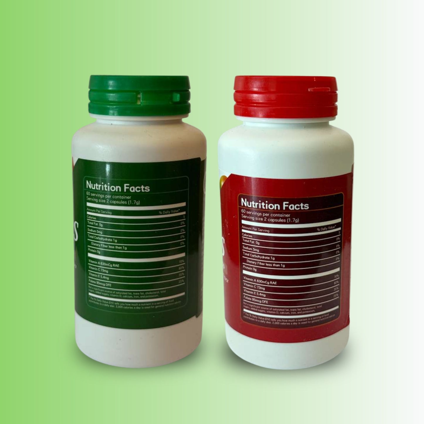 Fruits & Veggies Whole Food Capsules 2000 mg – Daily Superfood Blend with Enzymes (120 Capsules Each)