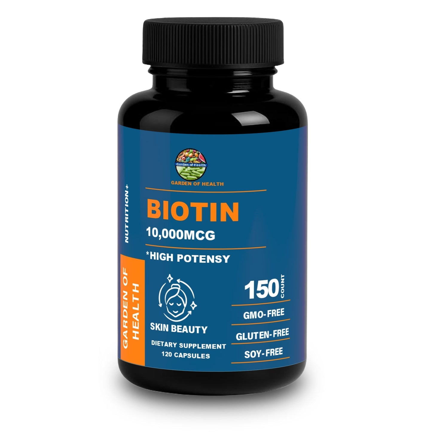 Garden of Health Biotin 10,000mcg – High Potency Hair, Skin & Nail Support (150 Count)