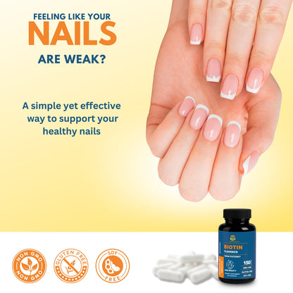 Garden of Health Biotin 10,000mcg – High Potency Hair, Skin & Nail Support (150 Count)