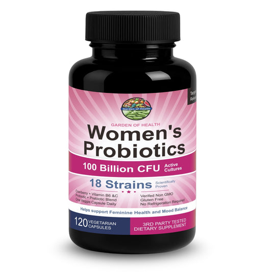 Garden of Health Women’s Probiotics – 100 Billion CFU, 18 Strains (120 Vegetarian Capsules)